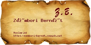 Zámbori Bernát névjegykártya
